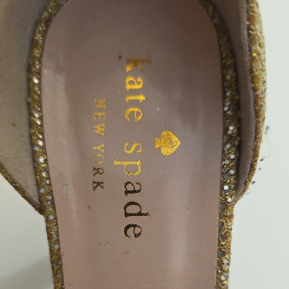 Kate Spade Glittering Gold Peep-Toe Heels - Picture 1 of 11